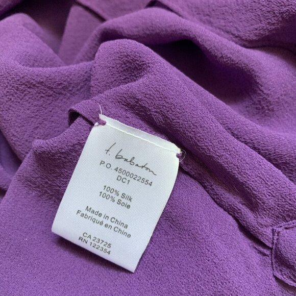 Aritzia Babaton Shirt Dress Button Down front Silk Long sleeve Purple Size XXS - Picture 5 of 16